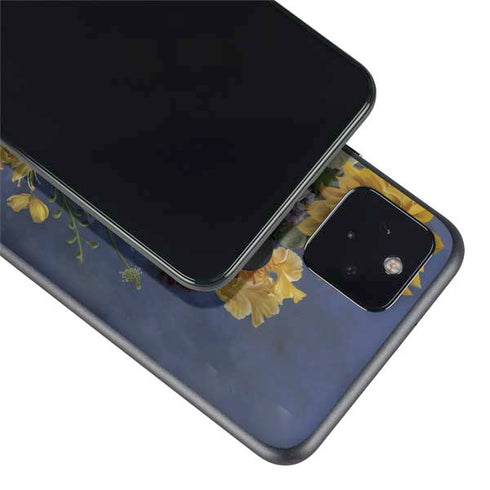 Tabby Cat with Flowers by Nene Thomas Google Pixel 4a 5G Skin